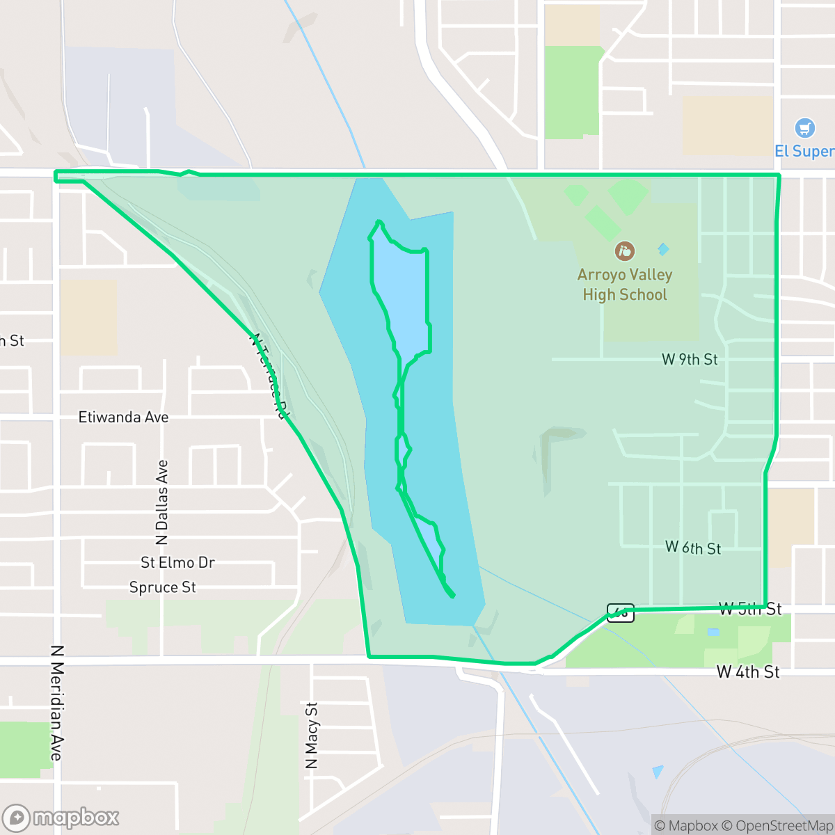 Map showing the location of Carvedale, San Bernardino, CA