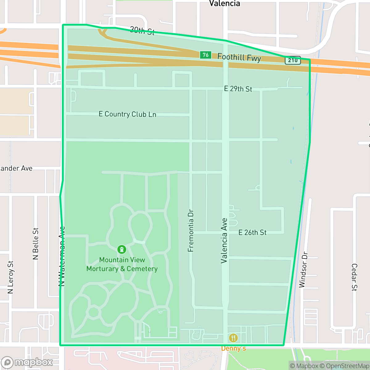 Map showing the location of HI-30, San Bernardino, CA