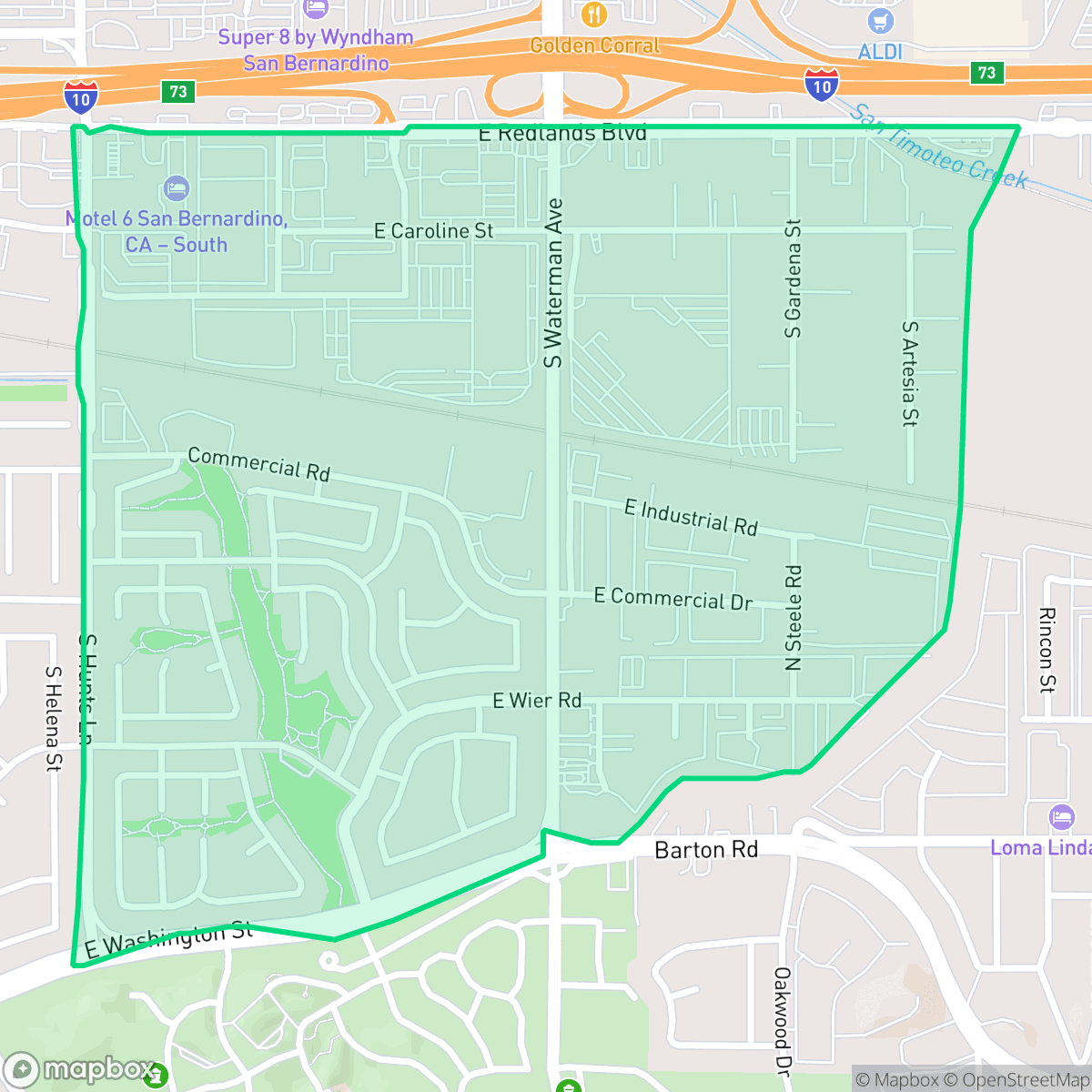 Map showing the location of South Pointe, San Bernardino, CA