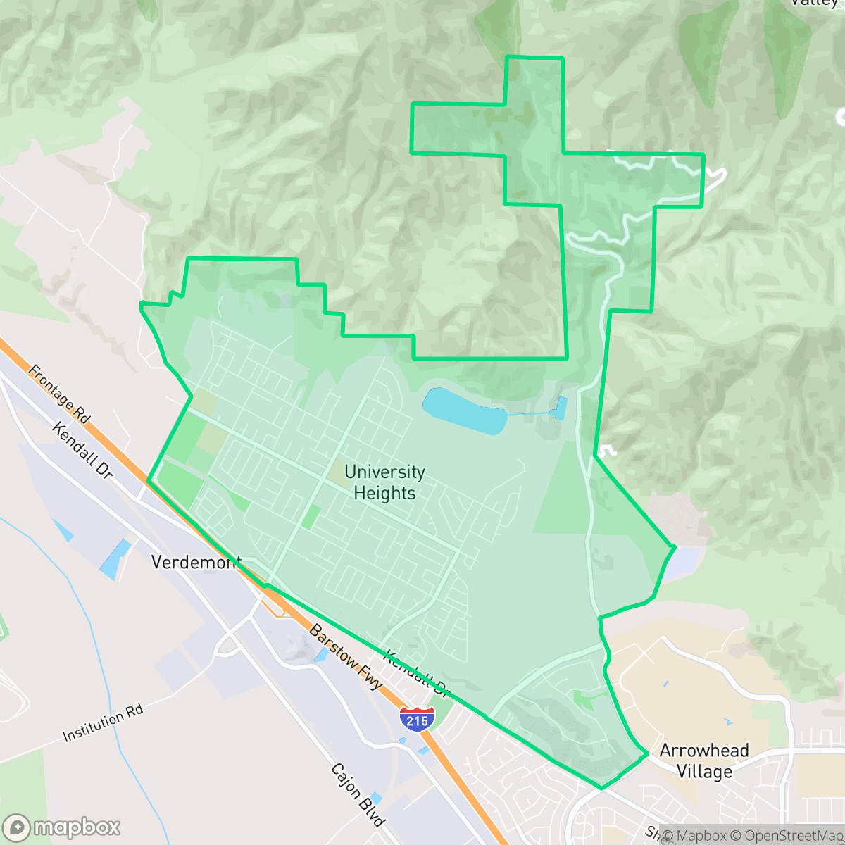 Map showing the location of Verdemont, San Bernardino, CA
