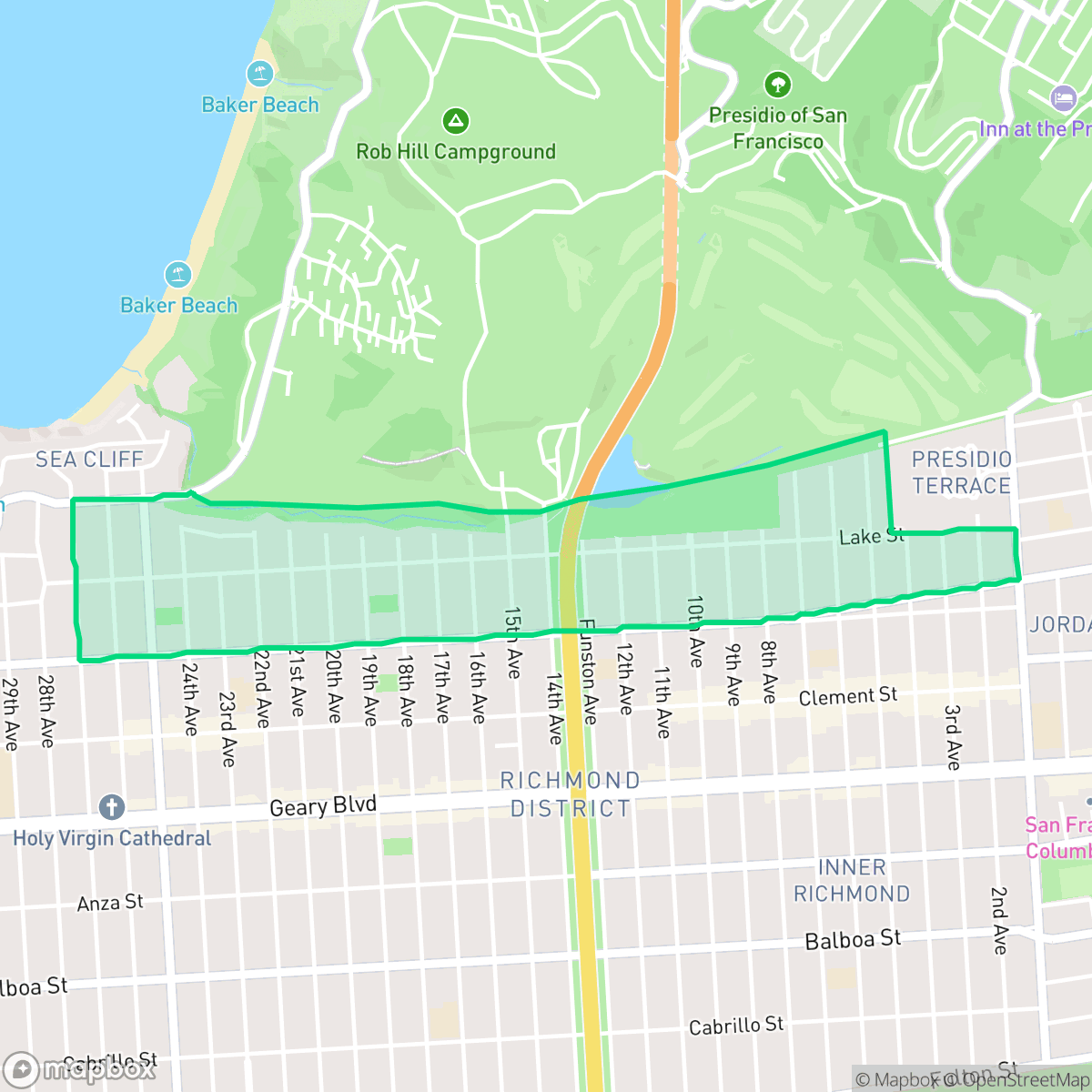 Map showing the location of Lake, San Francisco, CA