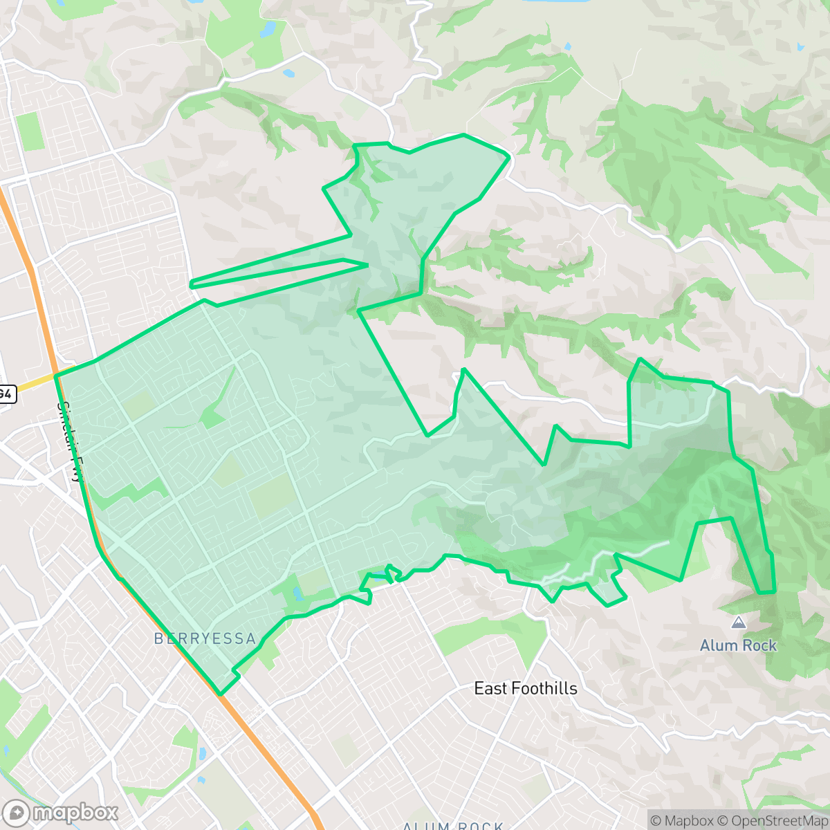 Map showing the location of Berryessa, San Jose, CA