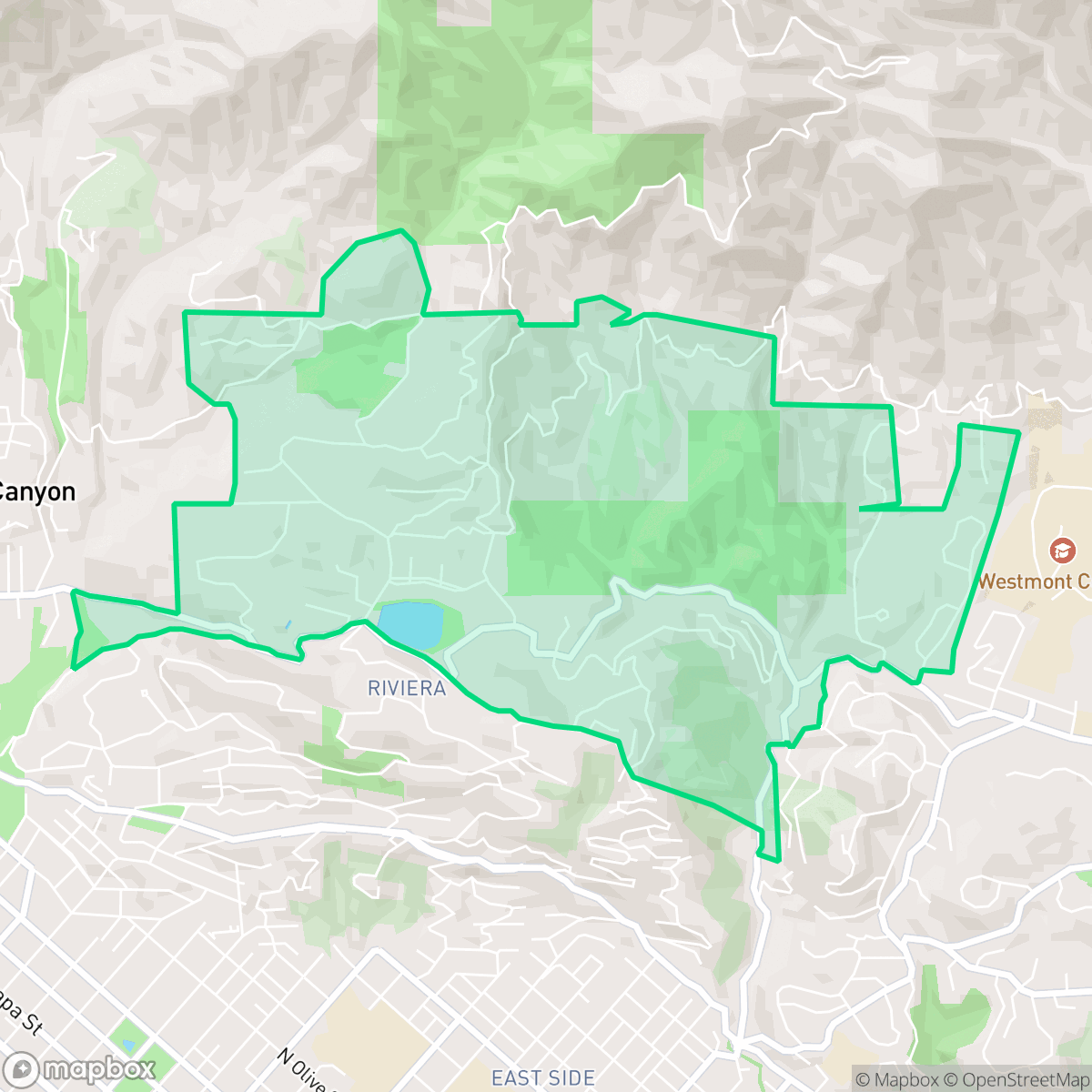Map showing the location of Cielito, Santa Barbara, CA