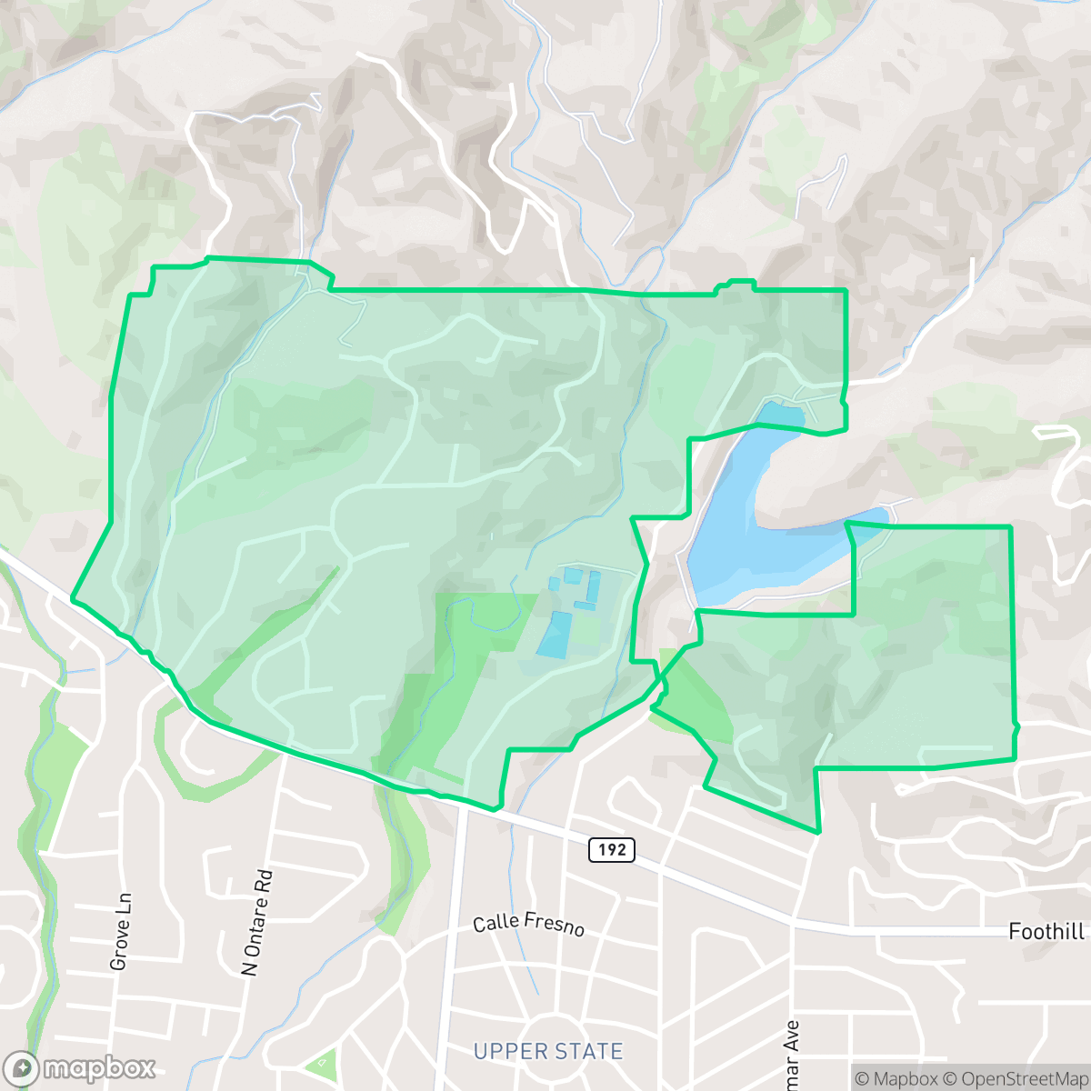 Map showing the location of Foothill, Santa Barbara, CA