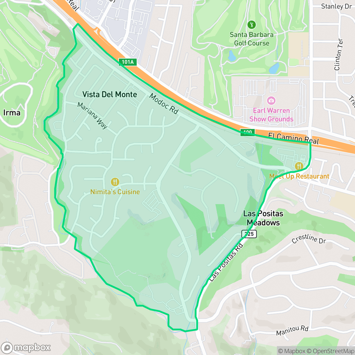 Map showing the location of Hidden Valley, Santa Barbara, CA