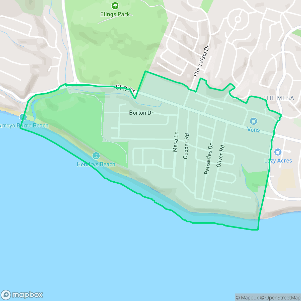 Map showing the location of West Mesa, Santa Barbara, CA