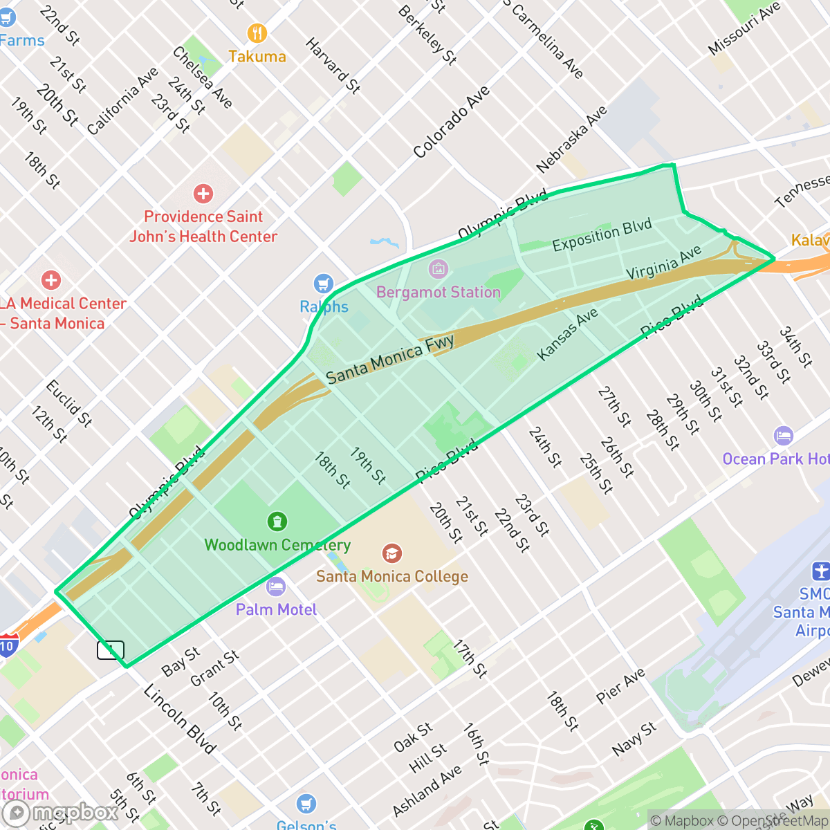 Map showing the location of Pico District, Santa Monica, CA