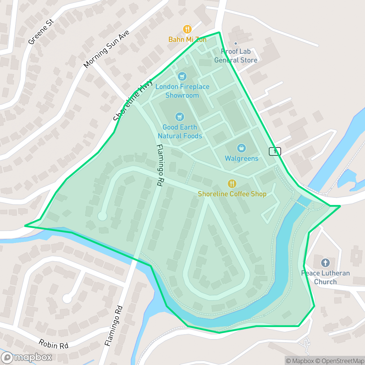 Map showing the location of Tamalpais Valley Junction, Tamalpais-Homestead Valley, CA