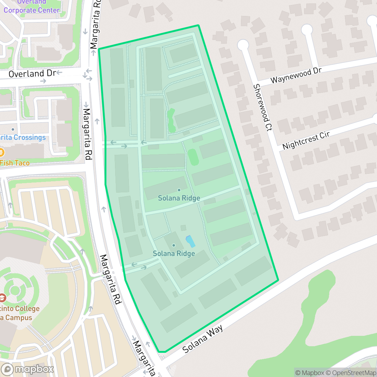 Map showing the location of Solana Ridge, Temecula, CA