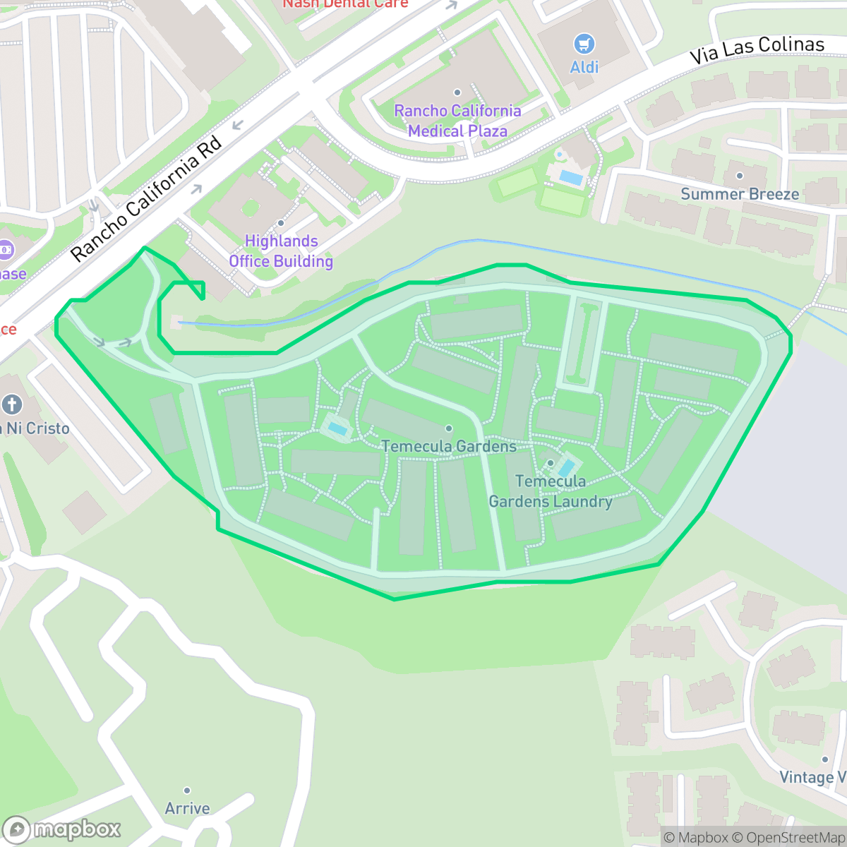 Map showing the location of Temecula Gardens, Temecula, CA
