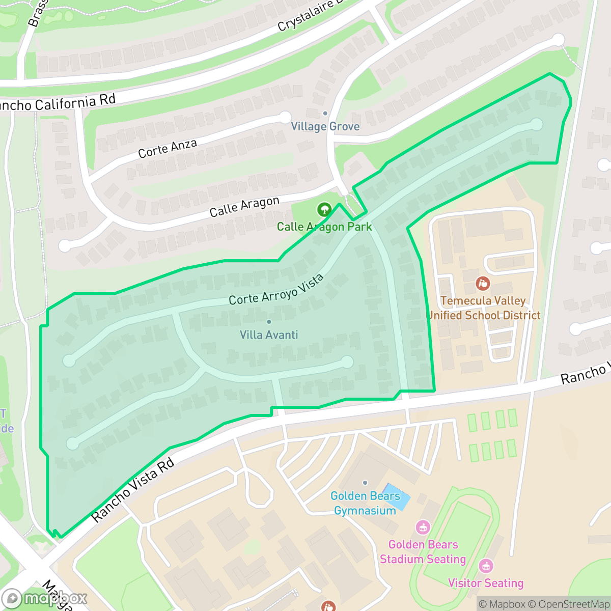 Map showing the location of Villa Avanti, Temecula, CA