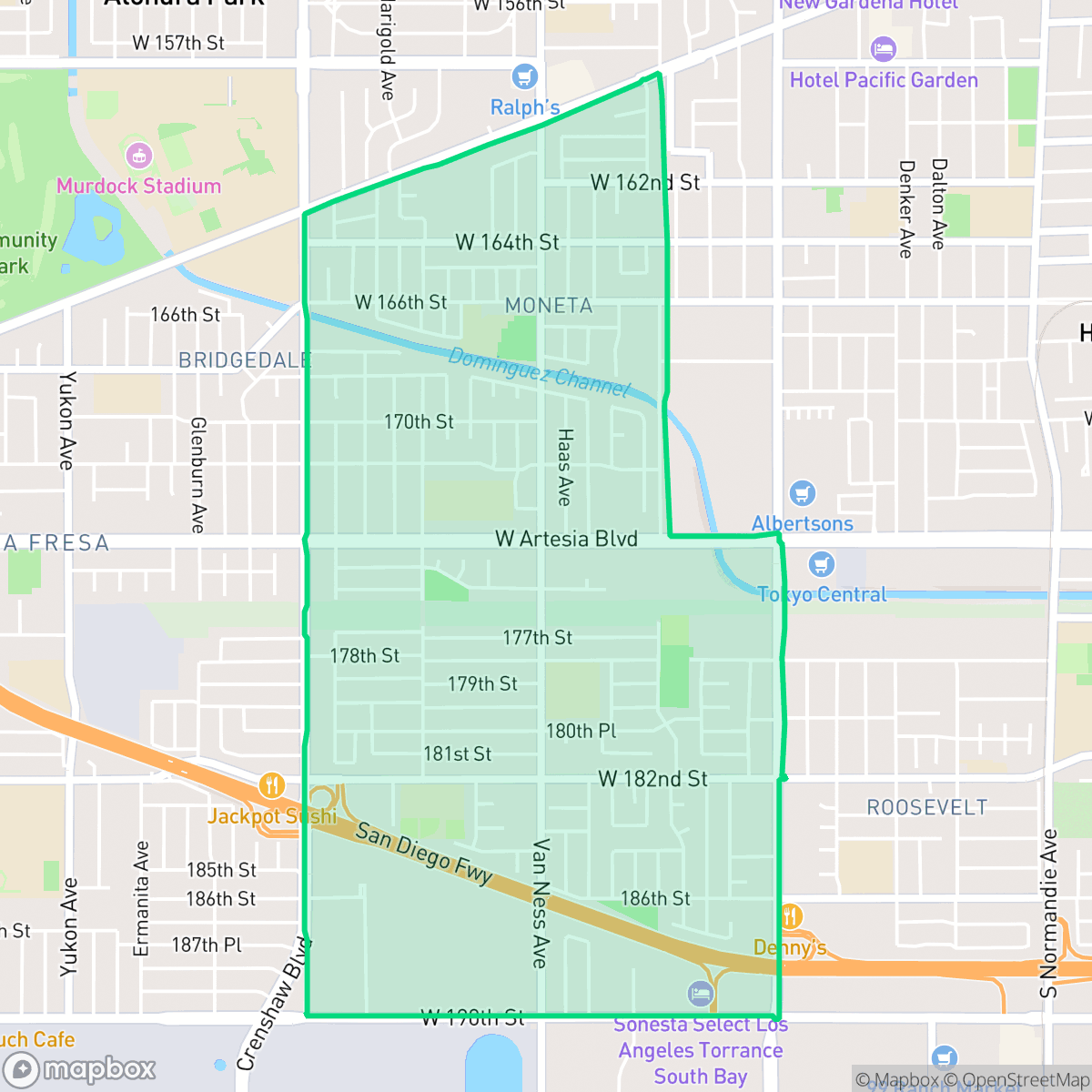 Map showing the location of Northeast Torrance, Torrance, CA