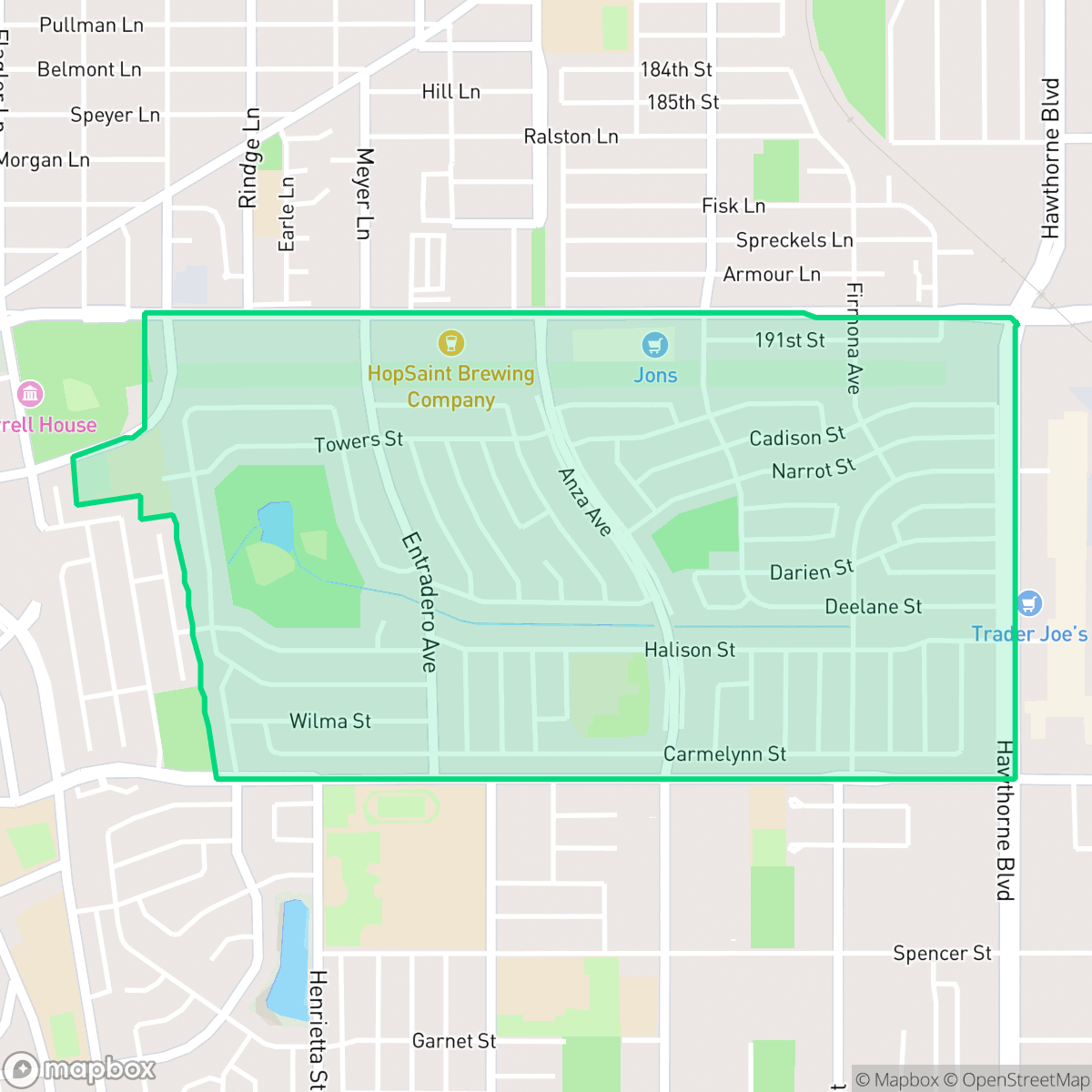 Map showing the location of West Torrance, Torrance, CA