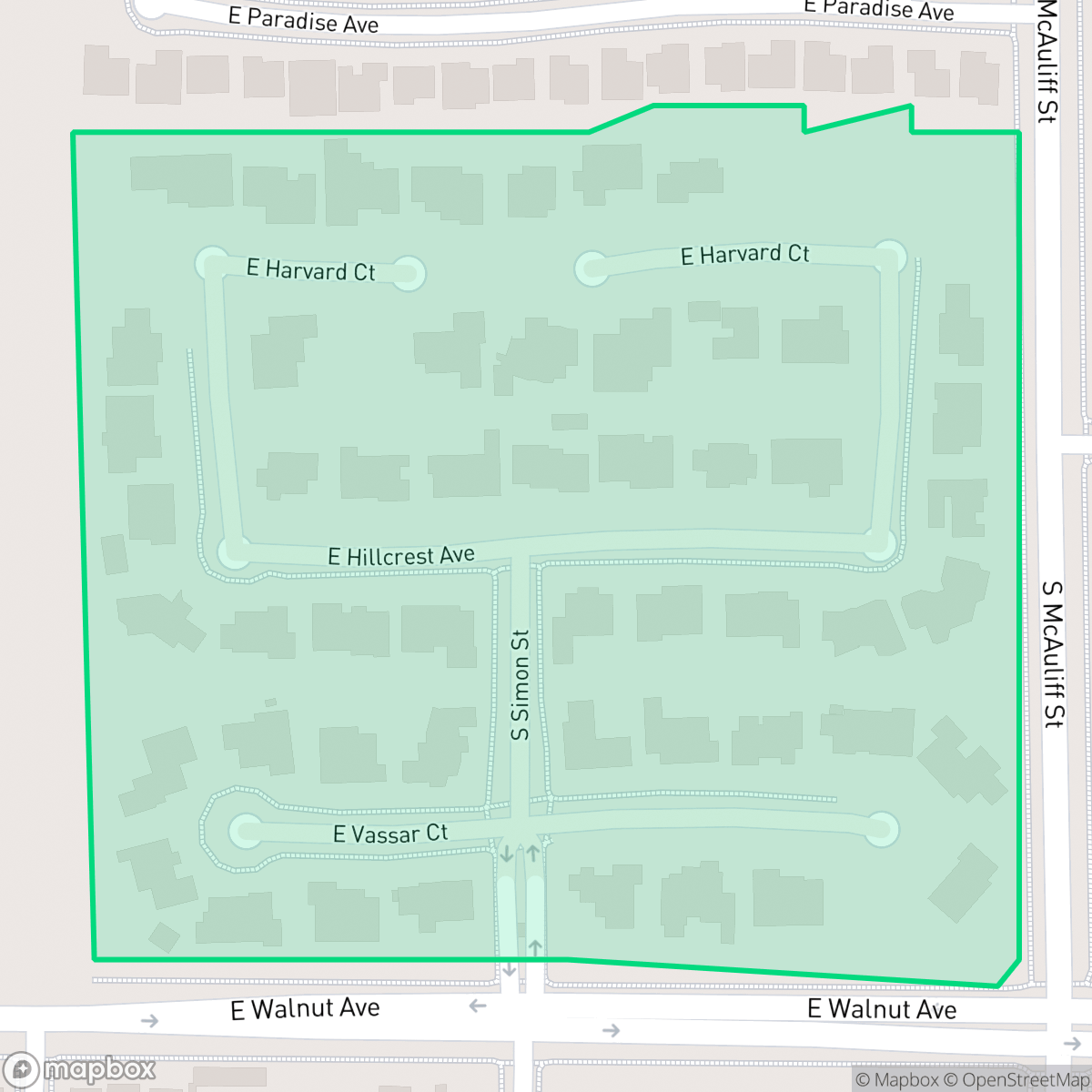 Map showing the location of Bonaventure, Visalia, CA