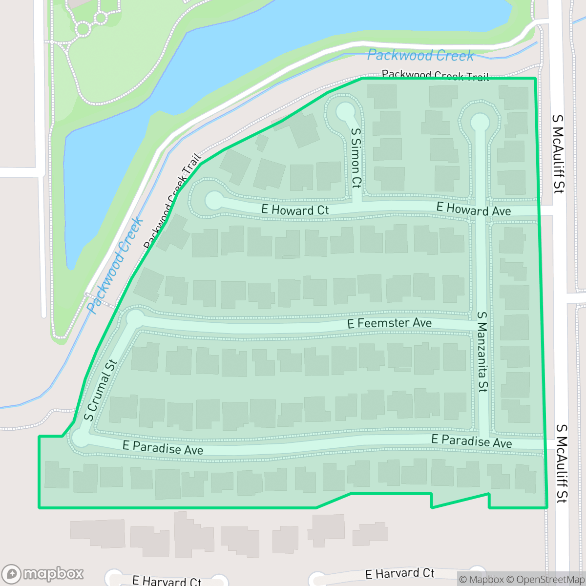 Map showing the location of Diamond Creek Estates, Visalia, CA