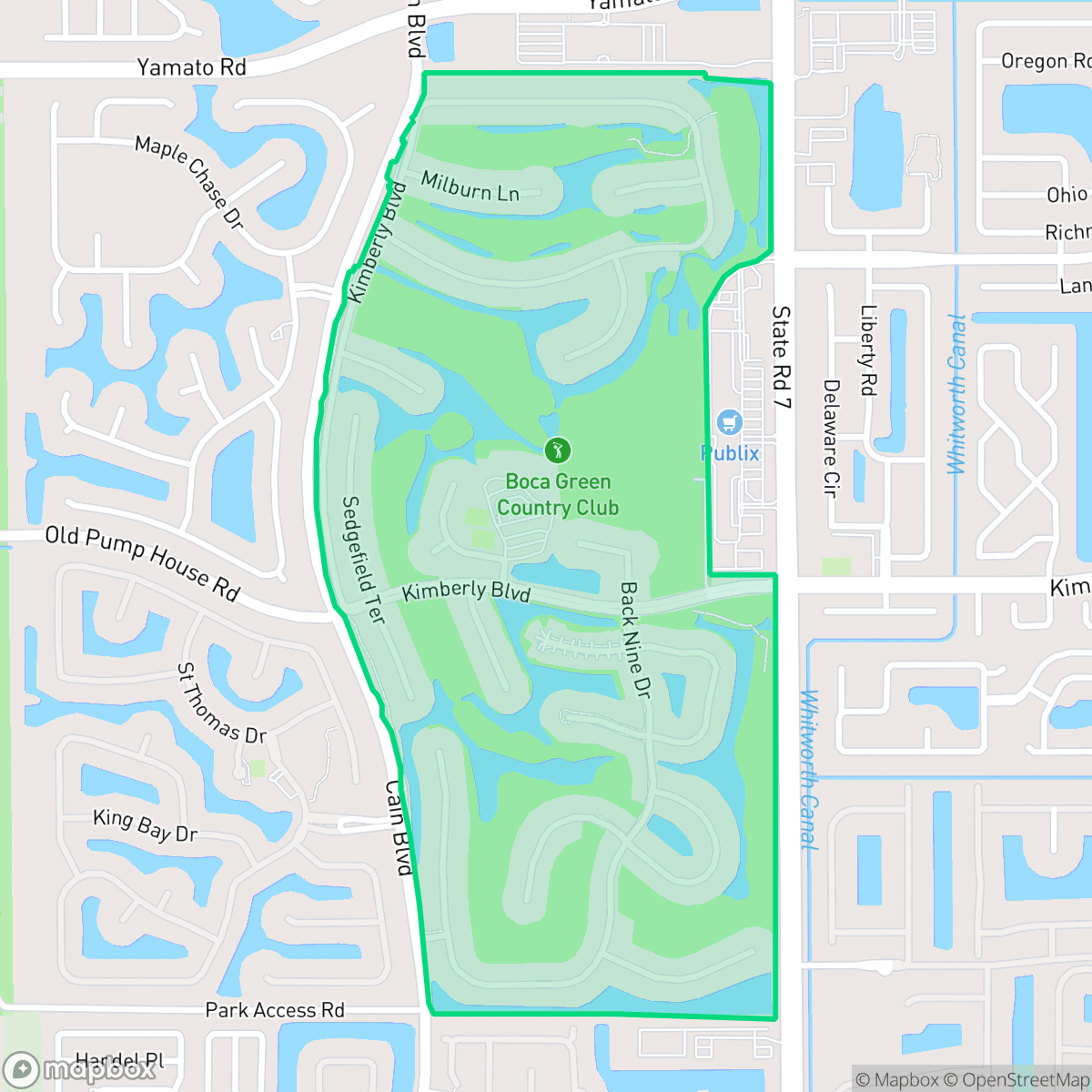 Map showing the location of Boca Greens, Boca Raton, FL