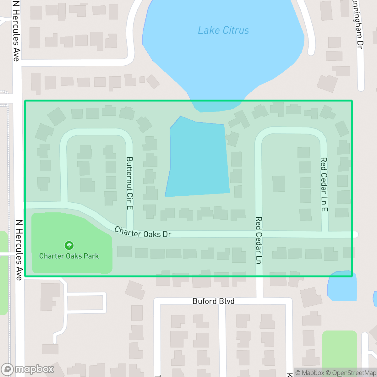 Map showing the location of Charter Oaks Homeowners Association, Clearwater, FL