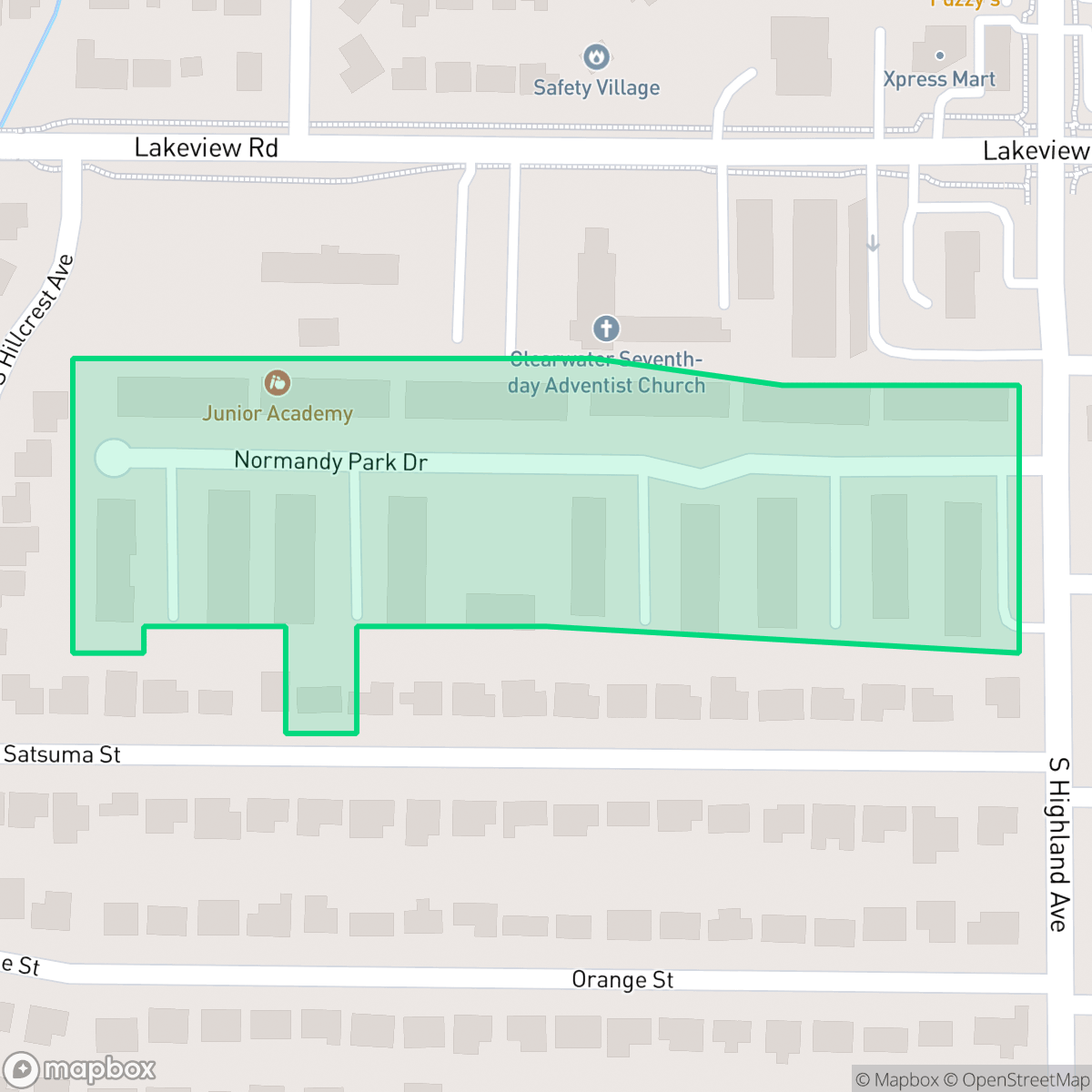 Map showing the location of Normandy Park Condominium Association, Clearwater, FL