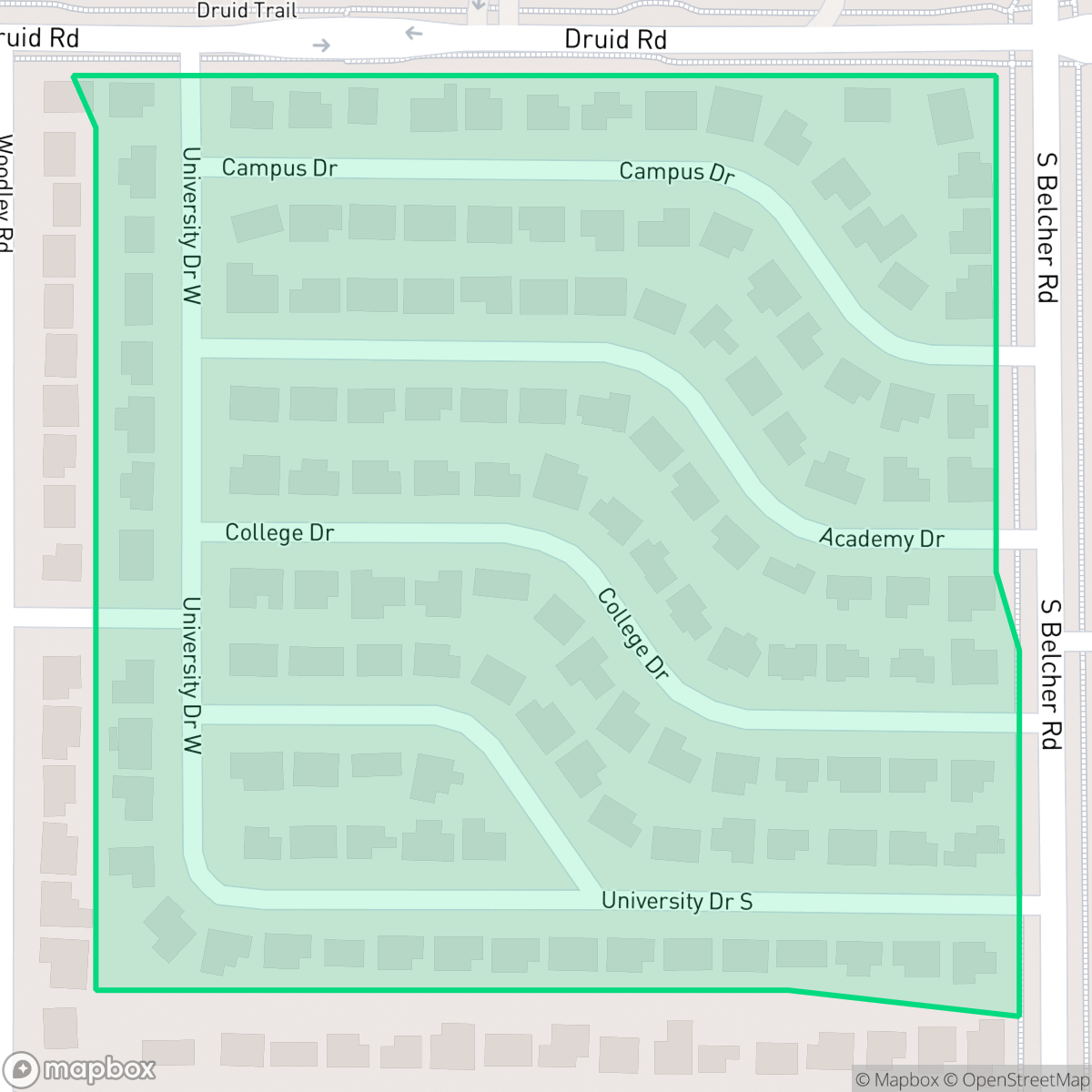 Map showing the location of University Park Homeowners Association, Clearwater, FL