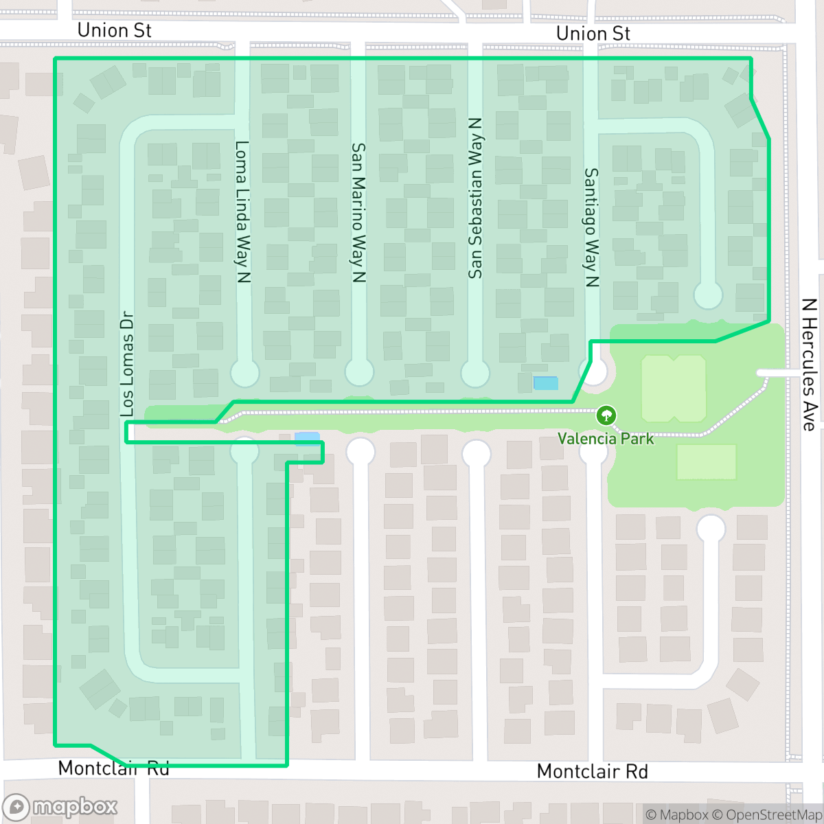 Map showing the location of Valencia Park Homeowners Association, Clearwater, FL