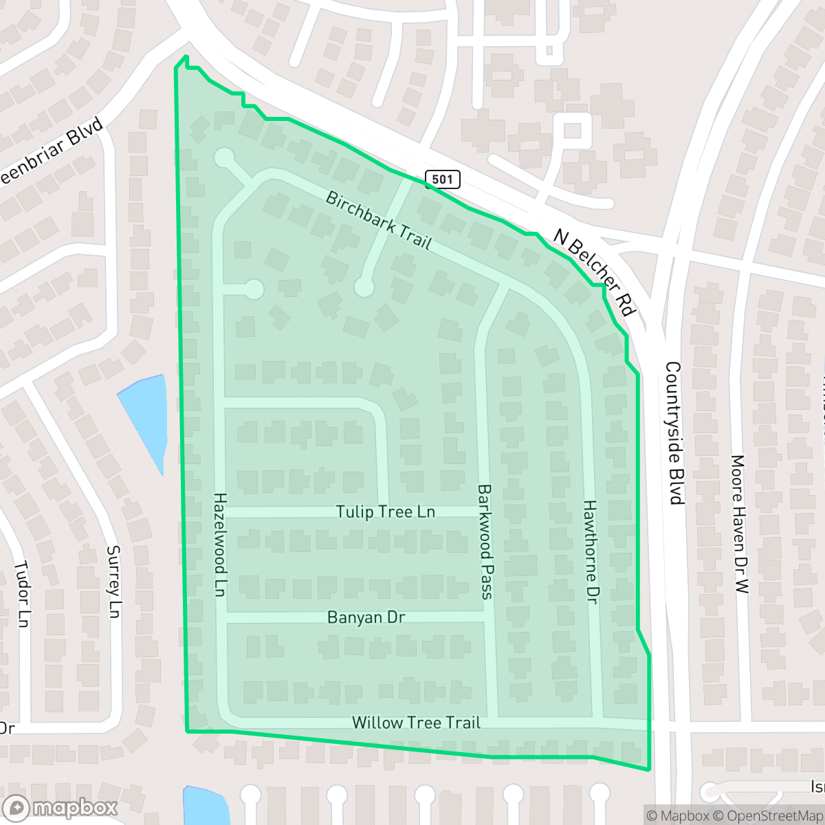 Map showing the location of Woodgate III Homeowners Association, Clearwater, FL