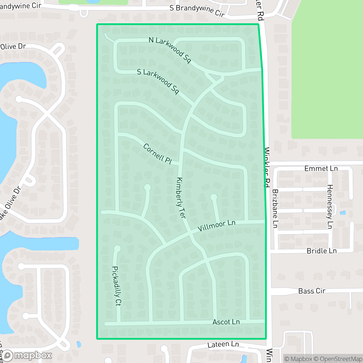 Map showing the location of Cypress Village - Coronado Moors, Cypress Lake, FL