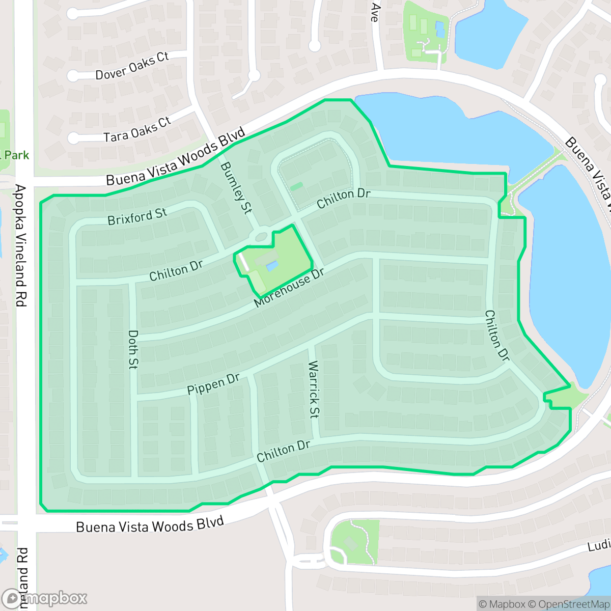 Map showing the location of Parkside, Doctor Phillips, FL