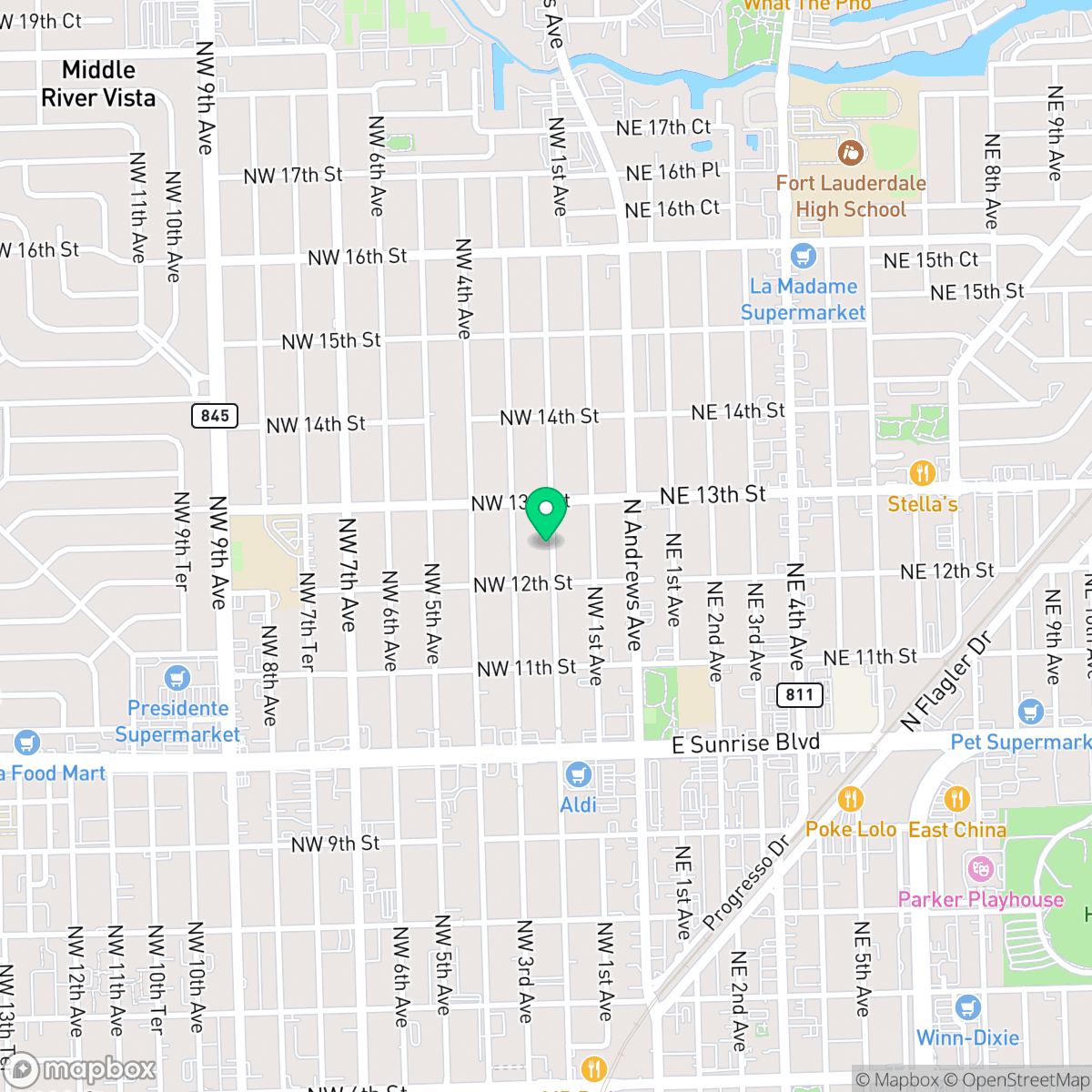 Map showing the location of Fort Lauderdale, FL — coverage area