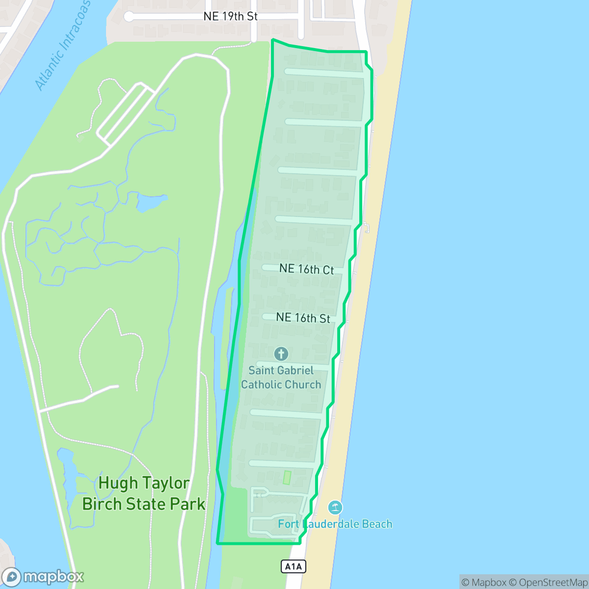 Map showing the location of Birch Park Finger Sts., Fort Lauderdale, FL