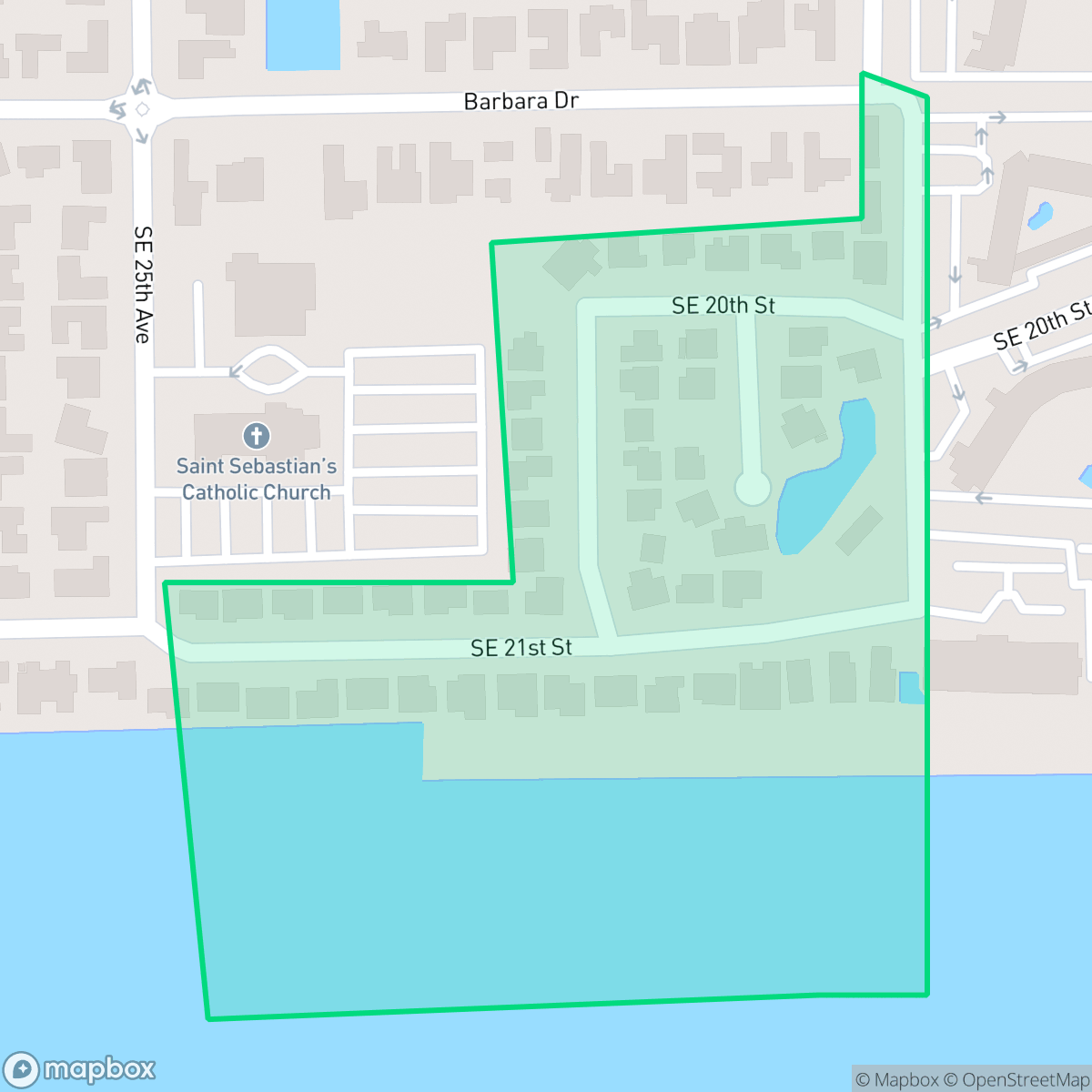 Map showing the location of Breakwater Surf, Fort Lauderdale, FL