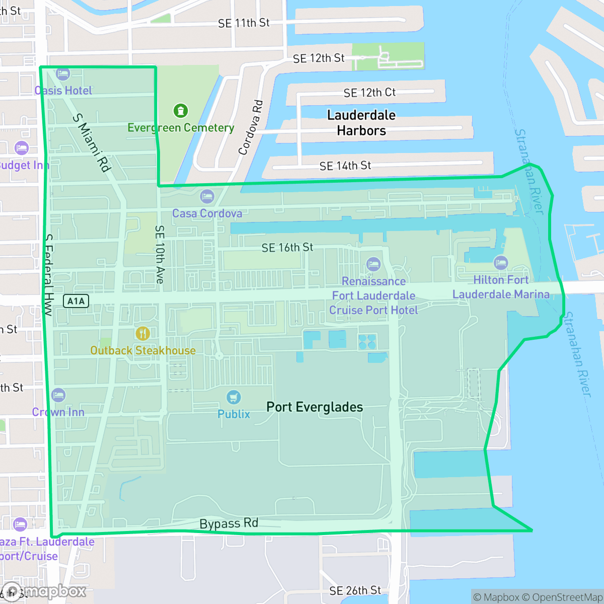 Map showing the location of Harbordale, Fort Lauderdale, FL
