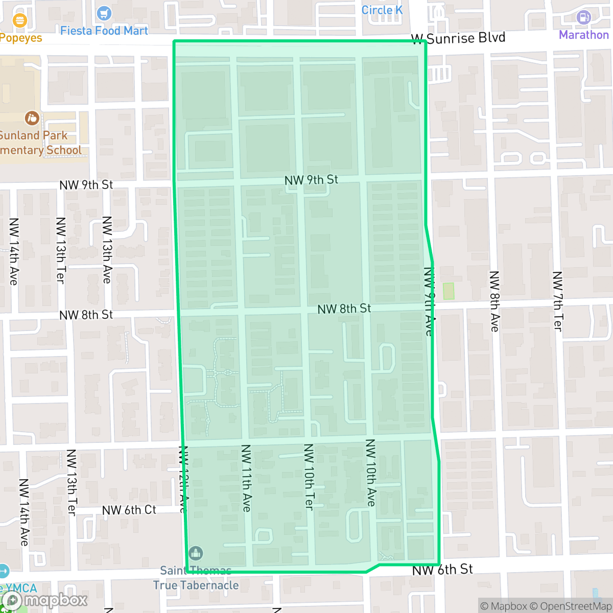 Map showing the location of Home Beautiful Park, Fort Lauderdale, FL