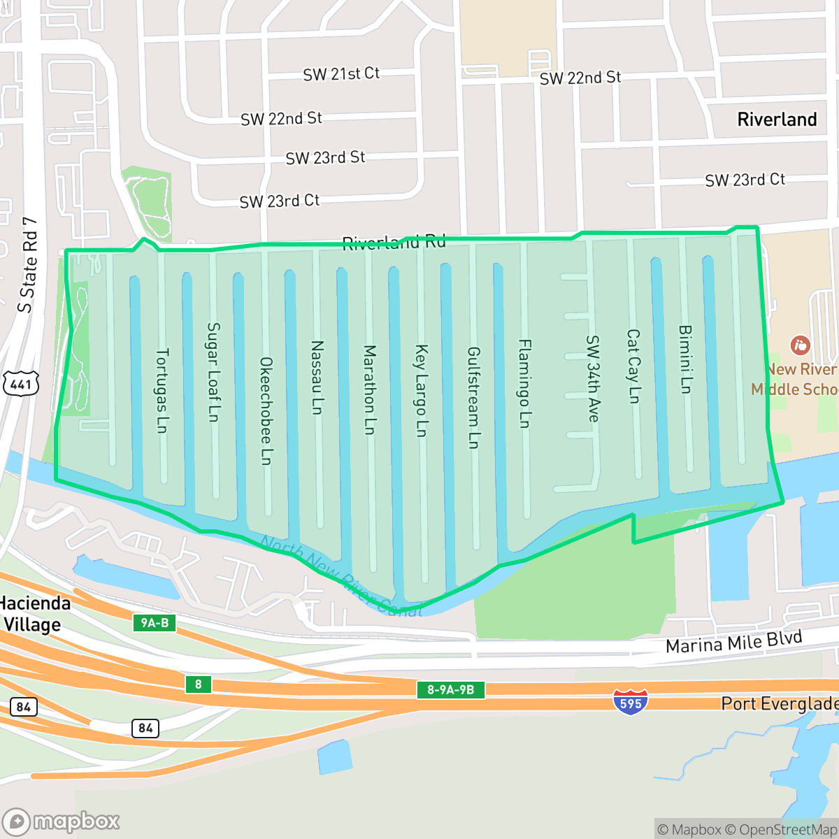 Map showing the location of Lauderdale Isles, Fort Lauderdale, FL