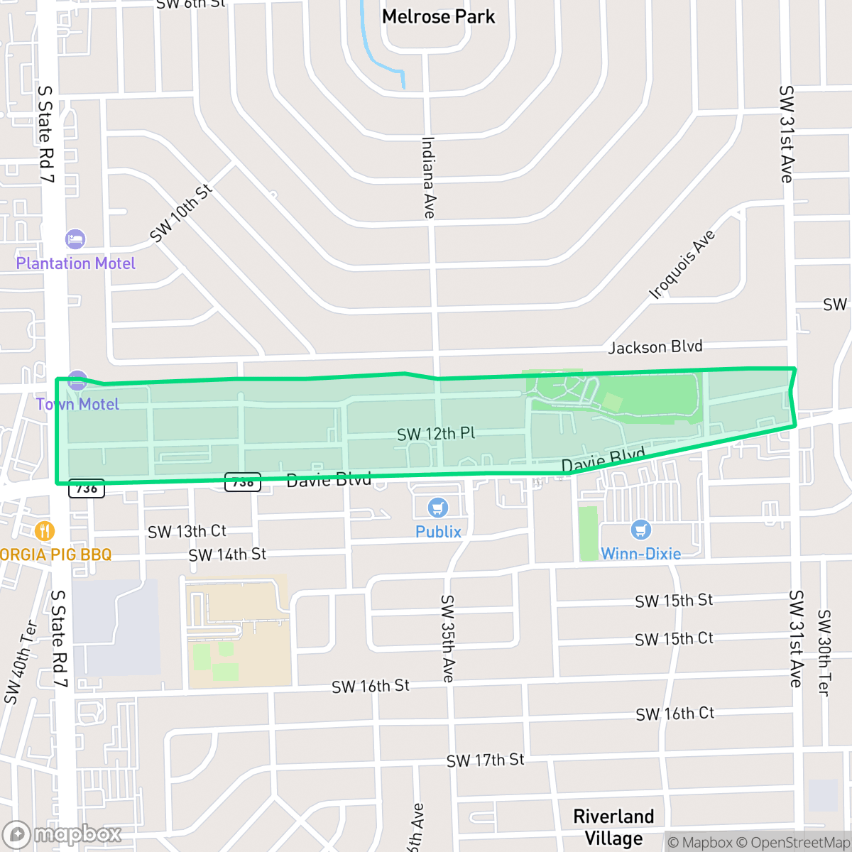 Map showing the location of Lauderdale West, Fort Lauderdale, FL