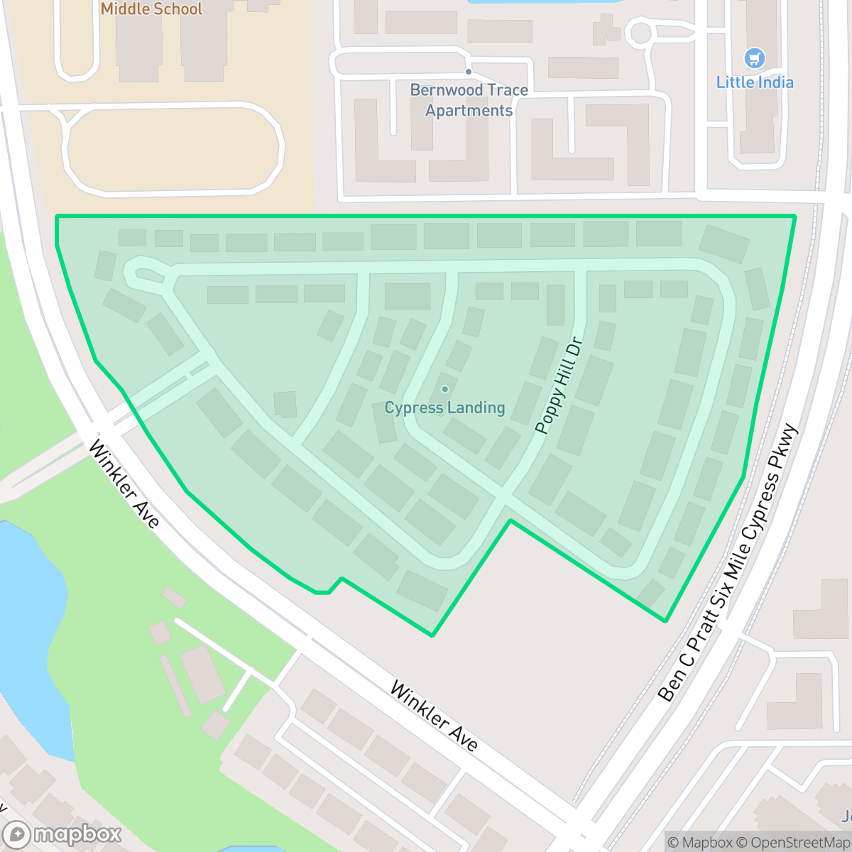 Map showing the location of Cypress Landing, Fort Myers, FL