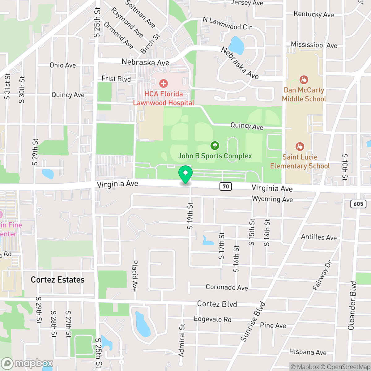 Map showing the location of Fort Pierce, FL — coverage area