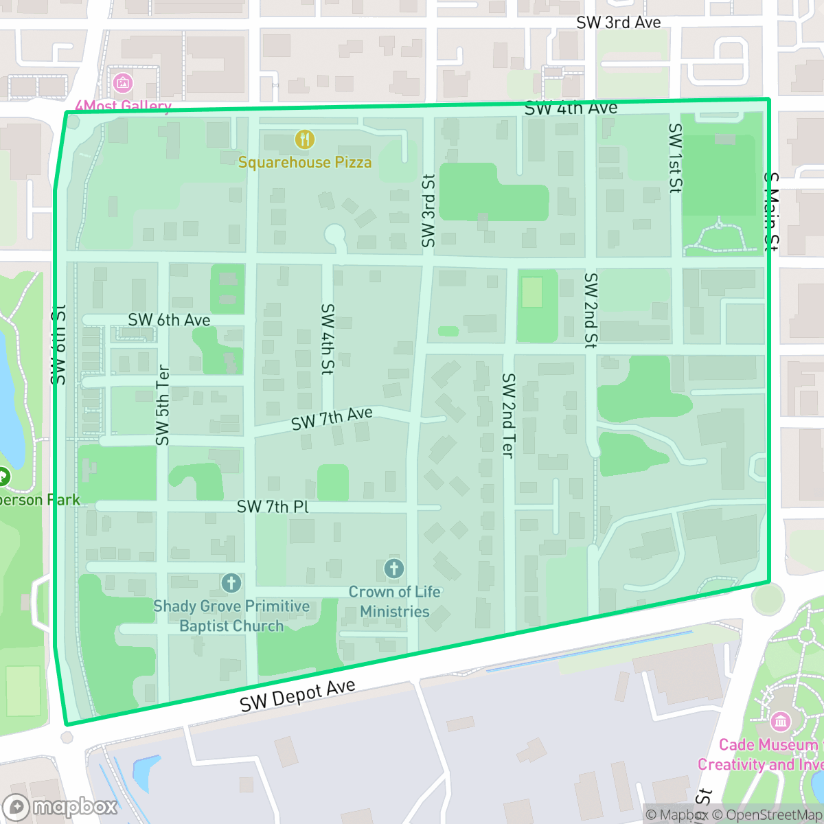 Map showing the location of Porters Community, Gainesville, FL