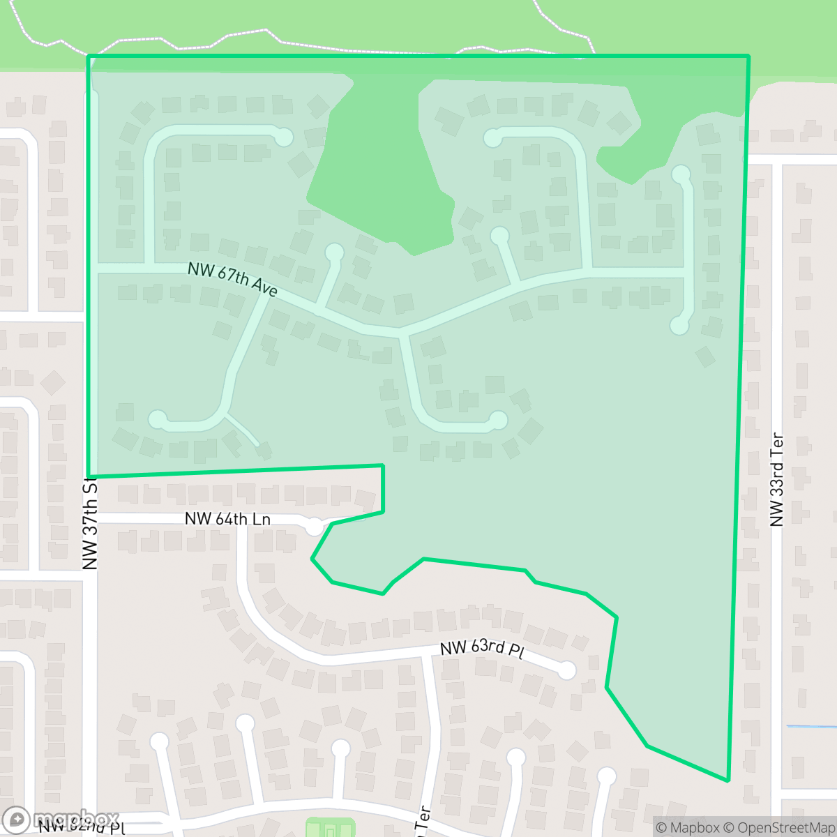 Map showing the location of Sutters Landing, Gainesville, FL