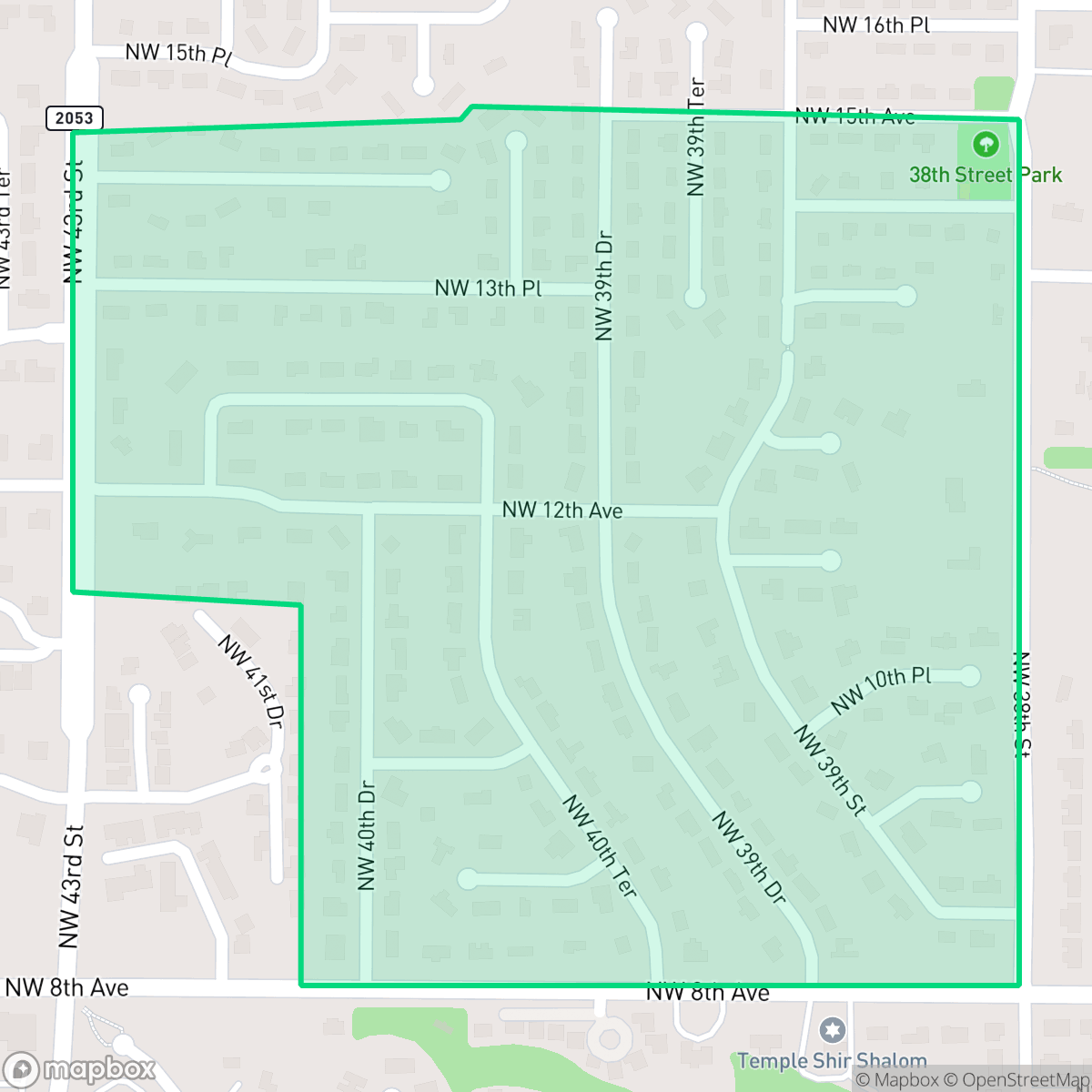 Map showing the location of Westmoreland, Gainesville, FL
