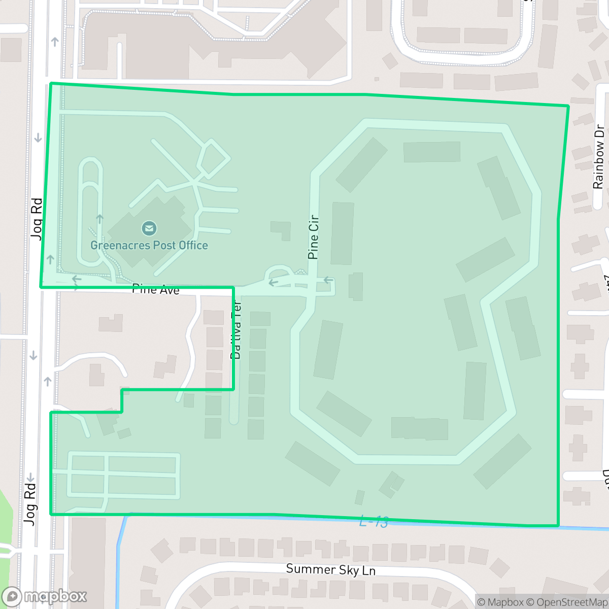 Map showing the location of Chelsea Commons, Greenacres, FL