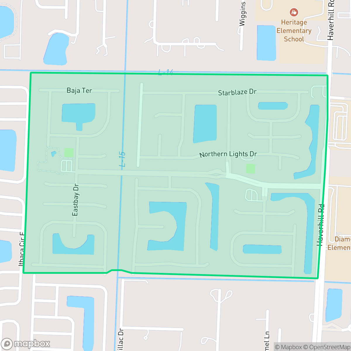 Map showing the location of Nautica Isles, Greenacres, FL