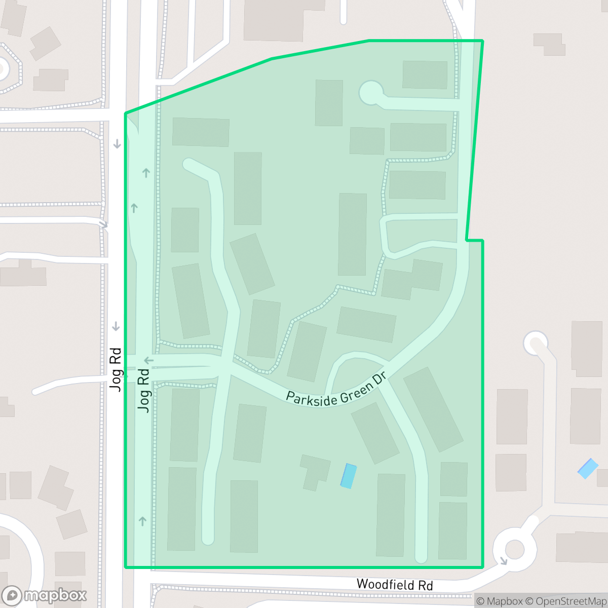 Map showing the location of Parkside Green, Greenacres, FL