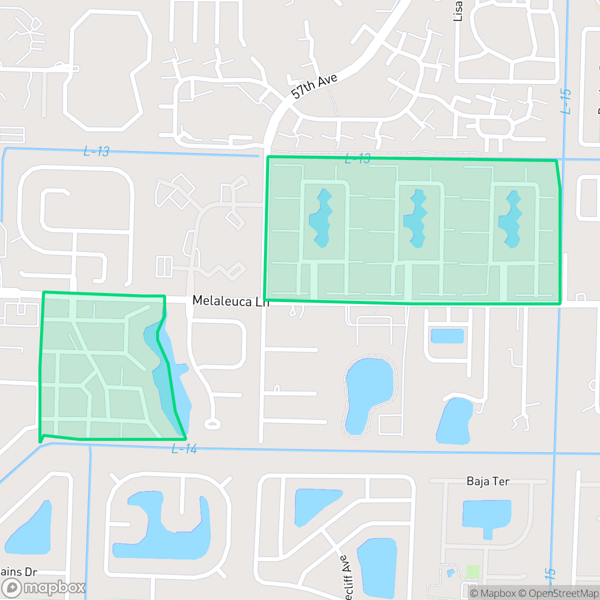 Map showing the location of Pine Ridge South, Greenacres, FL