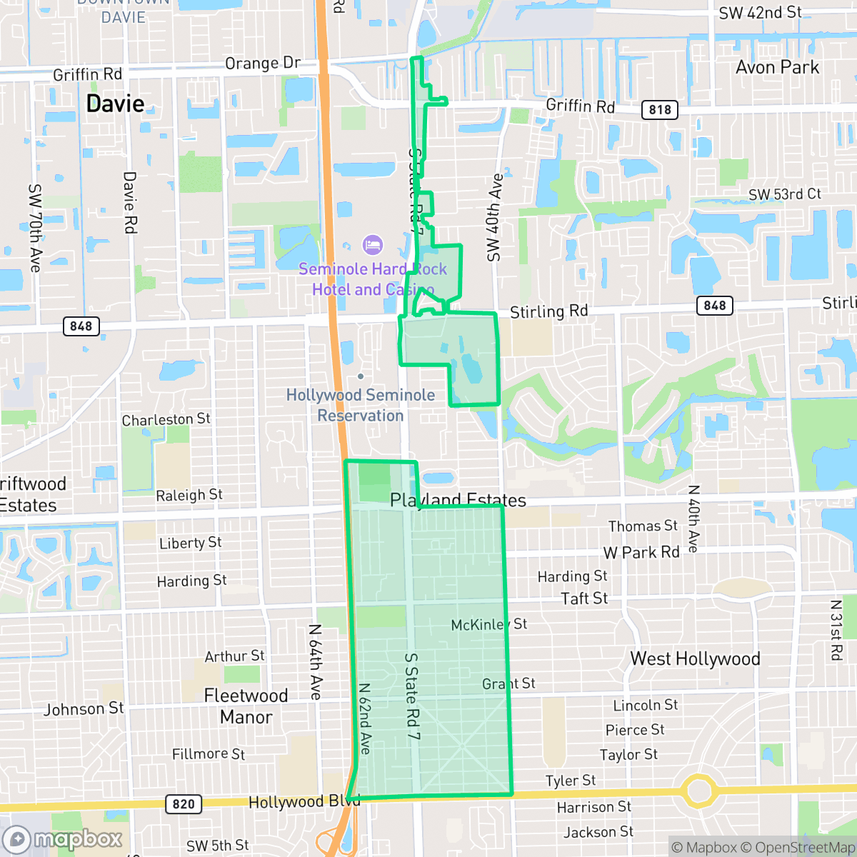 Map showing the location of 441 Corridor, Hollywood, FL