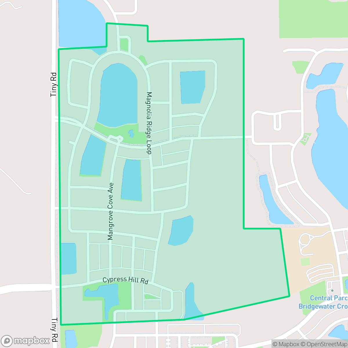 Map showing the location of Orchard Hils, Horizon West, FL