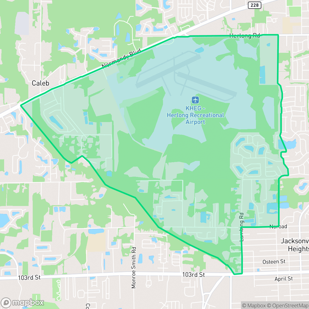Map showing the location of Herlong, Jacksonville, FL