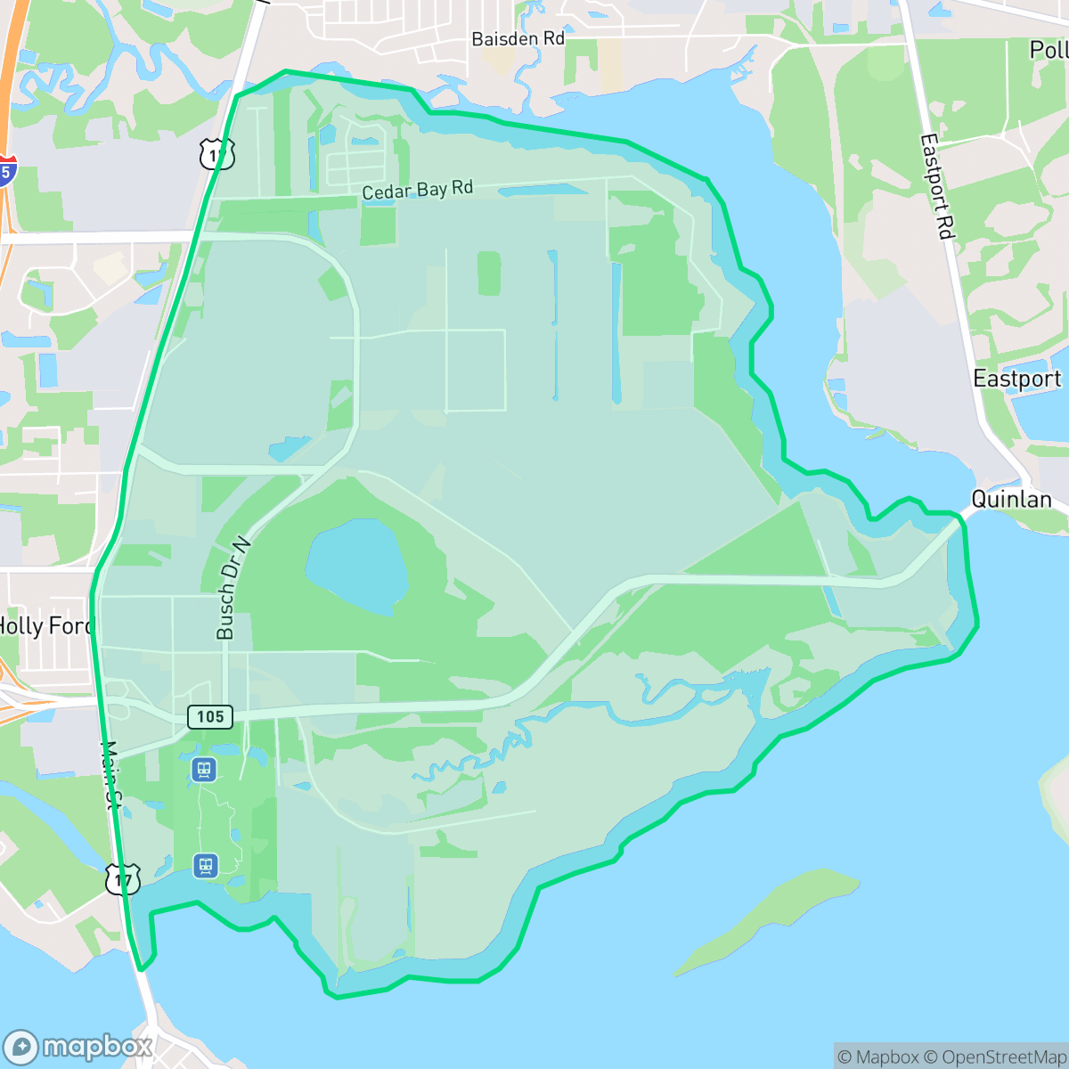 Map showing the location of Imeson Park, Jacksonville, FL