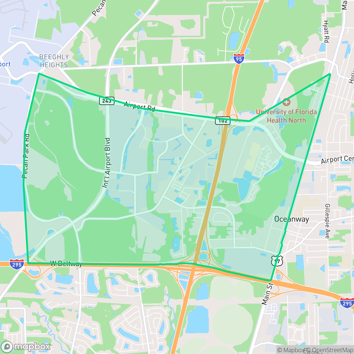 Map showing the location of Jacksonville North Estate, Jacksonville, FL