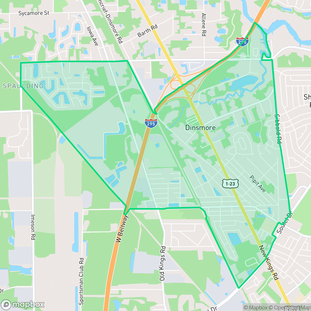 Map showing the location of Lincoln Villas, Jacksonville, FL