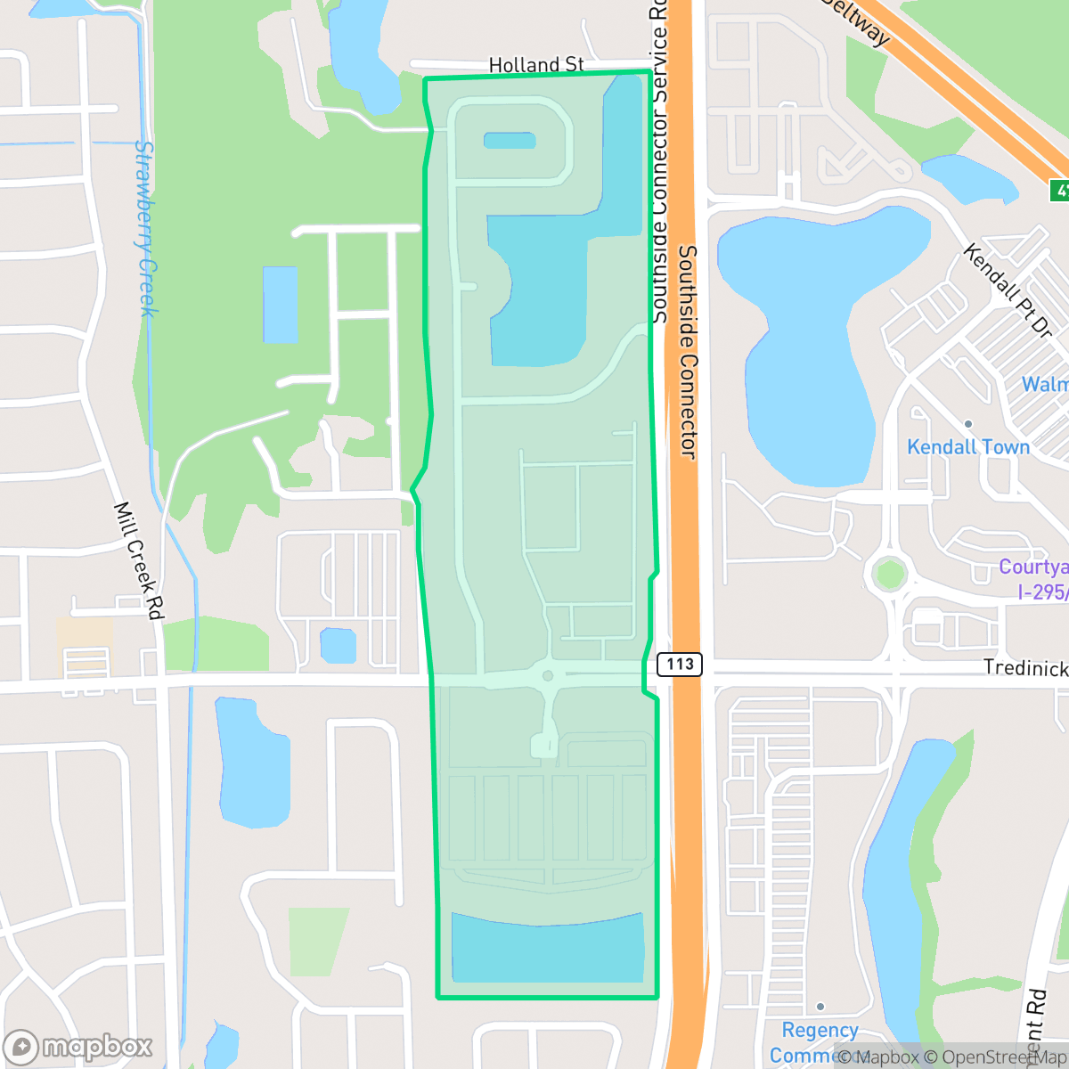 Map showing the location of Mill Creek North, Jacksonville, FL